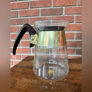 Vintage Corning Mid Century Modern 4-6c Coffee Carafe Heat Proof Glass Pitcher